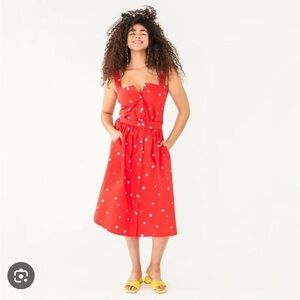 NWT ban.do Red Midi Skirt Size X Small